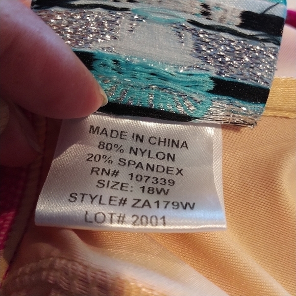 Sea & Sand Pink Ruched Swimsuit One Piece 18W - Picture 12 of 14